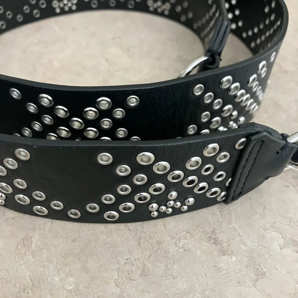 Rebecca Minkoff Black Studded Guitar Bag Strap - Picture 2 of 2